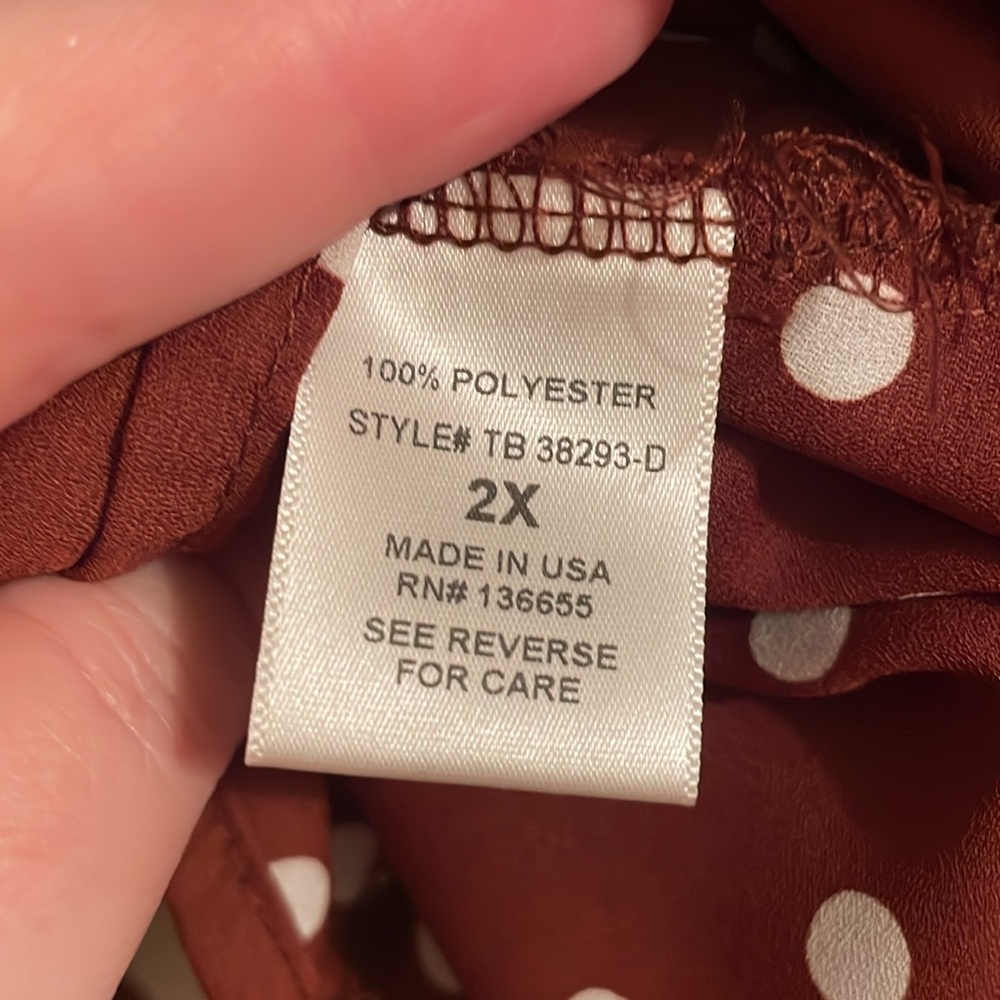 Brown/white blouse - Picture 4 of 5